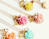 Four Bridesmaids Necklaces, Bridesmaids Initial Necklace, Bridesmaids Personalized Necklace