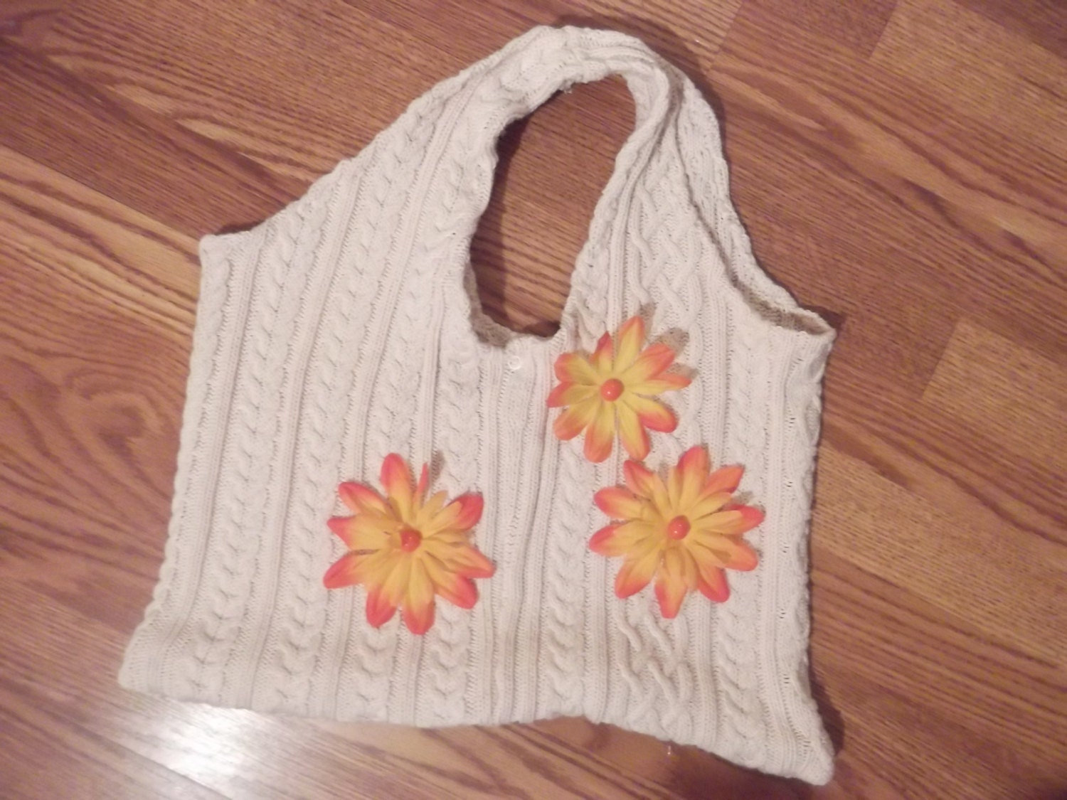 OOAK handmade shabby chic purse, upcycled sweater bag,