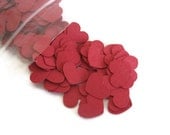 Dark Red / Burgundy Heart Confetti: about 200 Mini Hearts