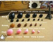 6mm Triangle Safety nose Colored Doll nose Toy nose Doll Parts Animal nose Plush nose Teddy Bears nose Plastic nose - black - 10 pcs