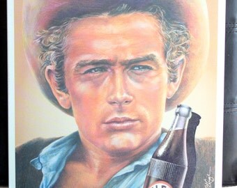 Vintage Tin Litho Kist Kola James Dean Sign Wall Hanging Repop Tin Signs