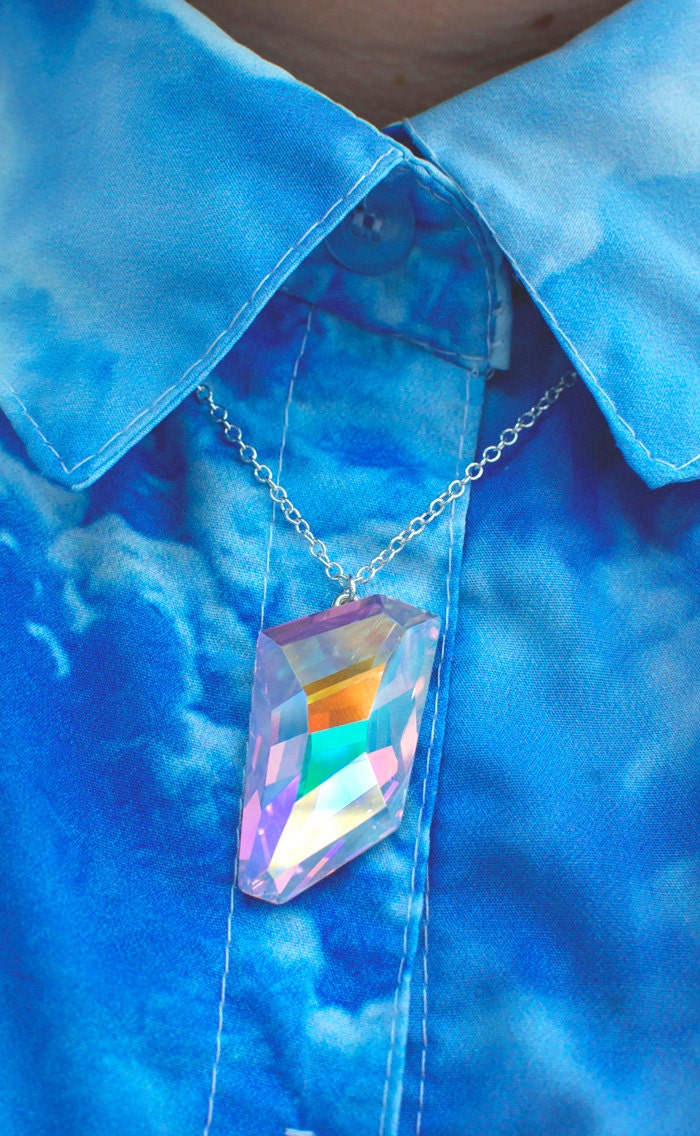 Swarovski AB Crystal Necklace / Rainbow Crystal Necklace / Iridescent Necklace / Holographic Necklace