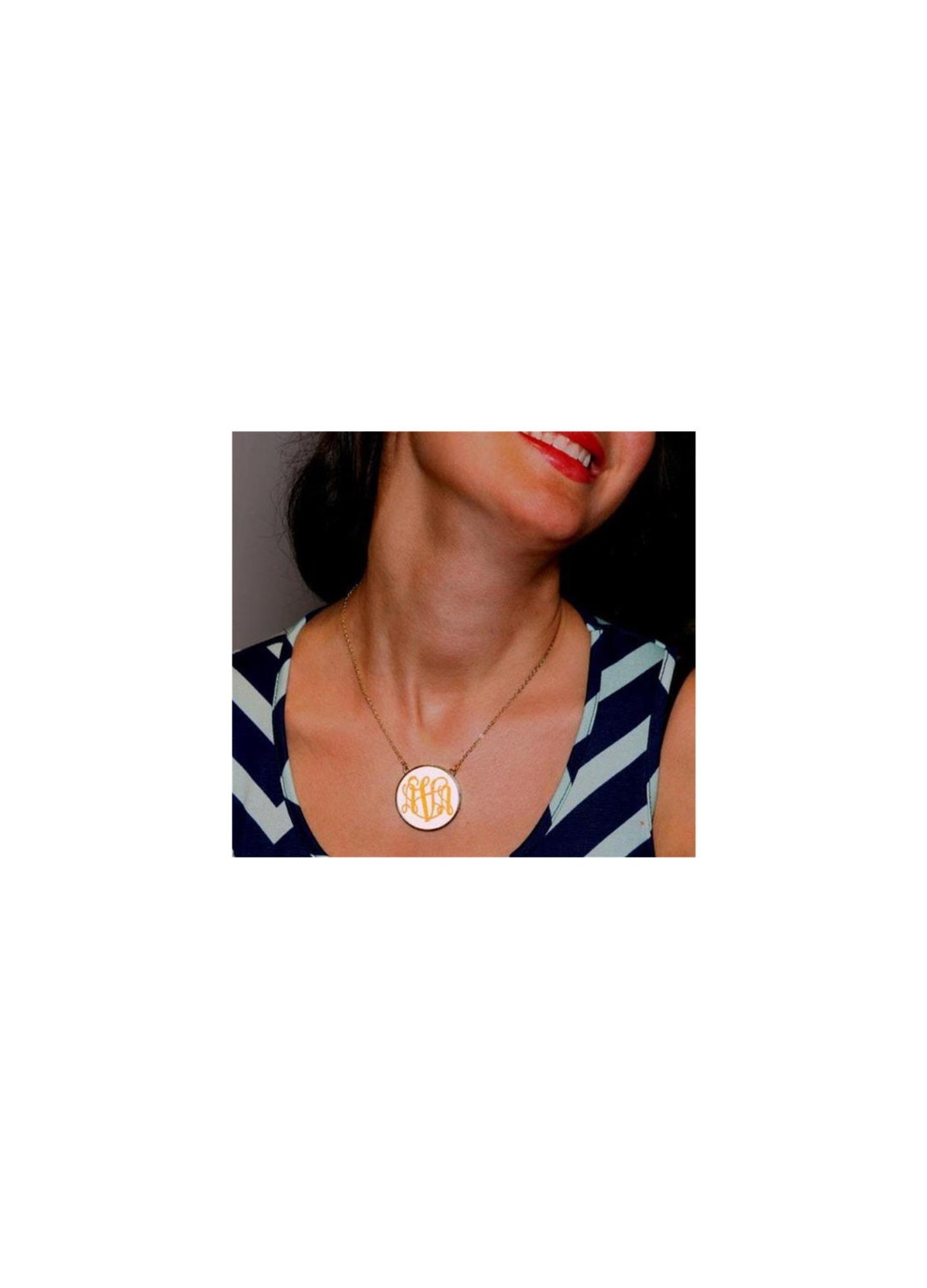 Monogrammed  Gold Soft Chain Necklace
