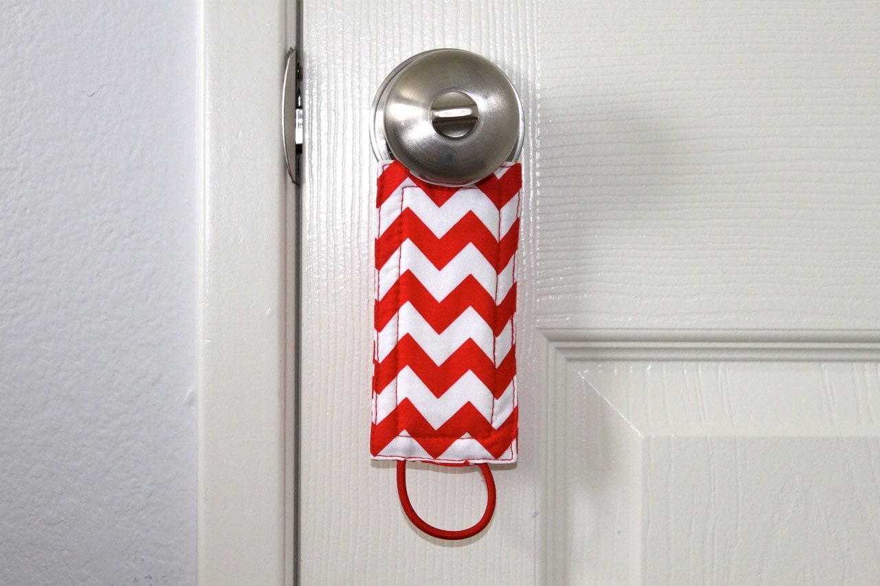 Latchy Catchy in Navy Chevron Dot -Reversible (Patents Pending)