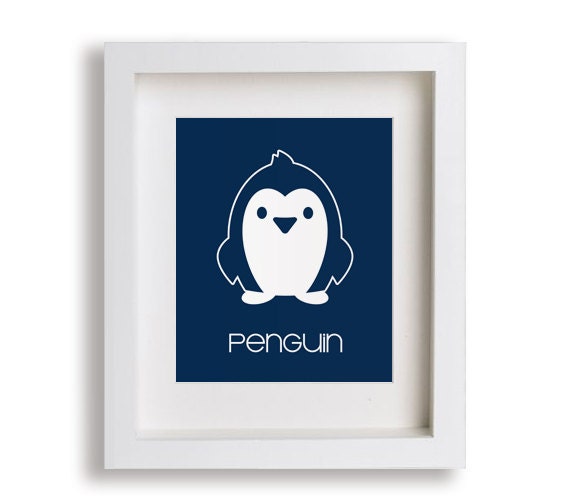 Baby's First Art Print - Penguin 8x10 - Arctic, Nursery Decor, Nursery Wall Art, Children's Wall Art, Playroom Decor, Antarctica