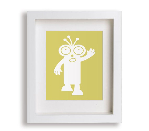Baby's First Art Print - Friendly Monster (iv) - 8x10 - Fairy Tale, Children Decor, Kids Decor, Nursery Decor, Kids Art, Playroom Decor