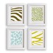 Modern Animal Print Art Prints - Set of Four 5x7s (metro) - gift idea, modern art, children decor, dorm decor, zebra, giraffe, animal prints