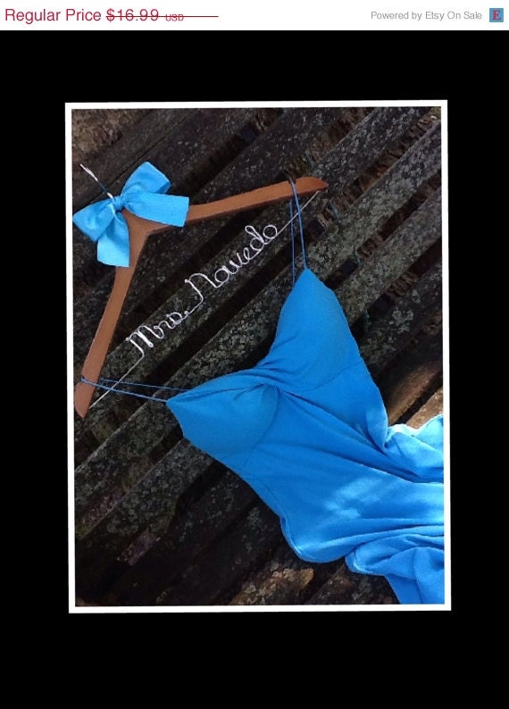 Huge Sale Personalized Custom Wedding Hanger / Brides hanger/ natural finish / cherry finish / wire hanger/ personalized / bridal party
