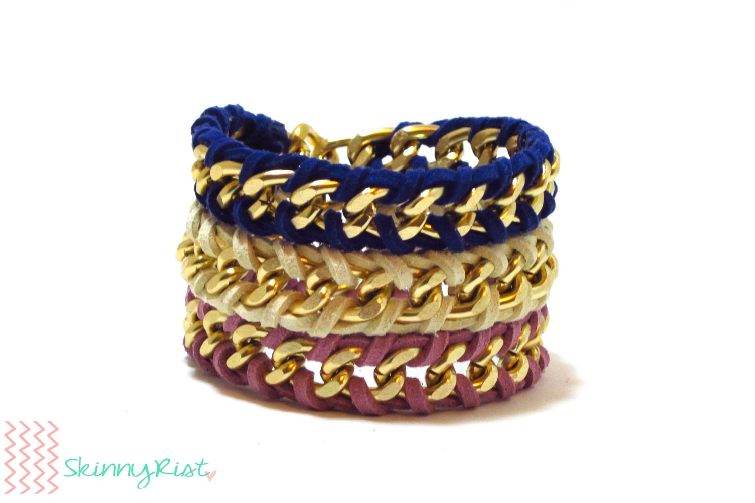 Suede & Chain Braided Bangle