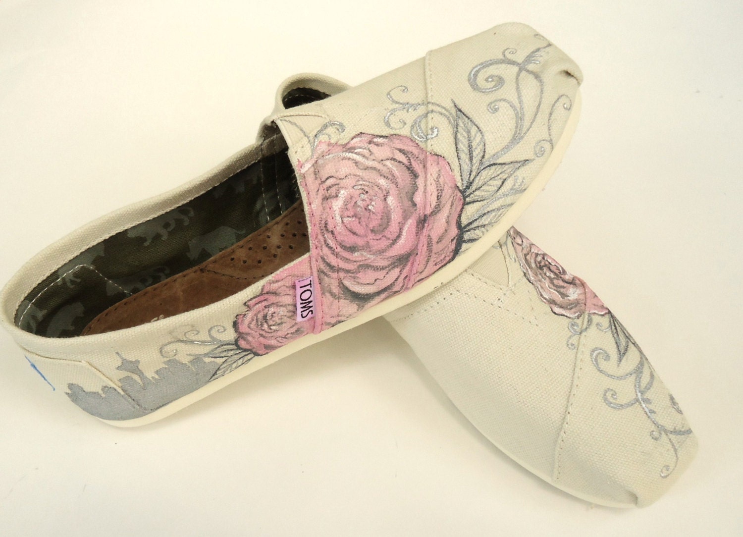 Custom hand painted Bridal TOMS