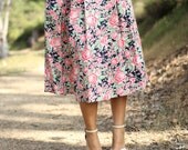 Pleated Floral Print Skirt by Evan-Picone