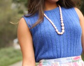Blue Silk & Angora Blend Sweater Tank by AR Exclusively