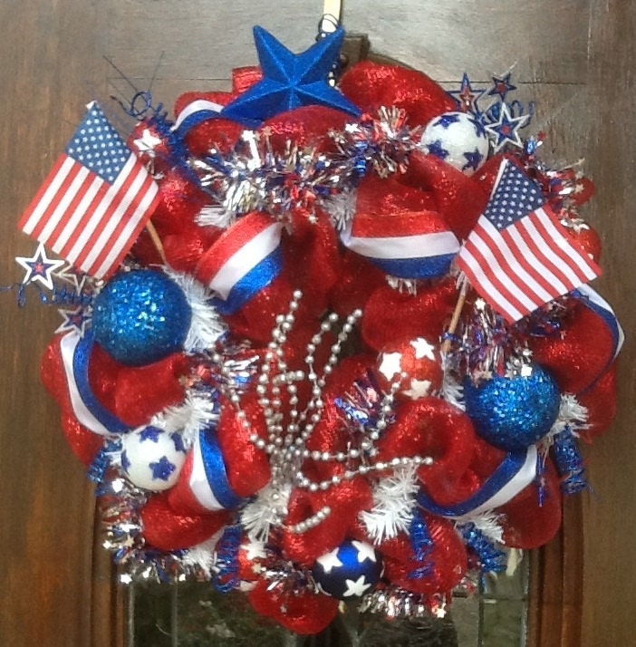 Patriotic American Flag Wreath