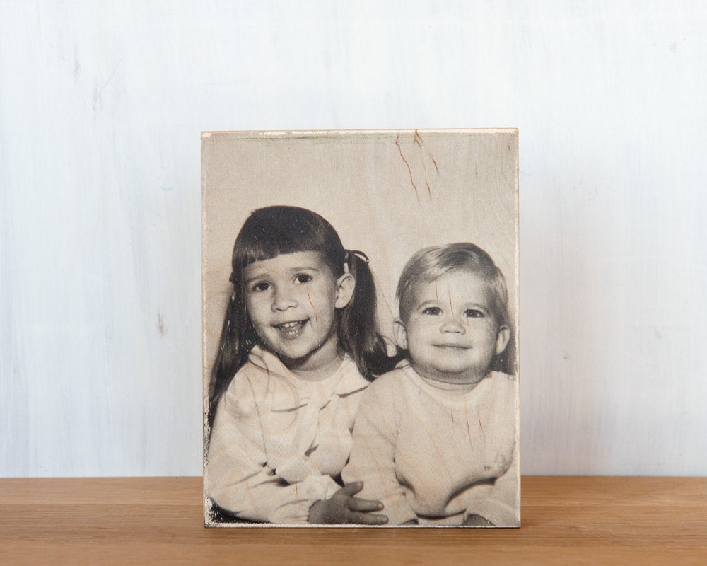 Custom Image Transfer on  8"x 10" Wood Panel using YOUR Image - nostalgia, vintage photos, family photos