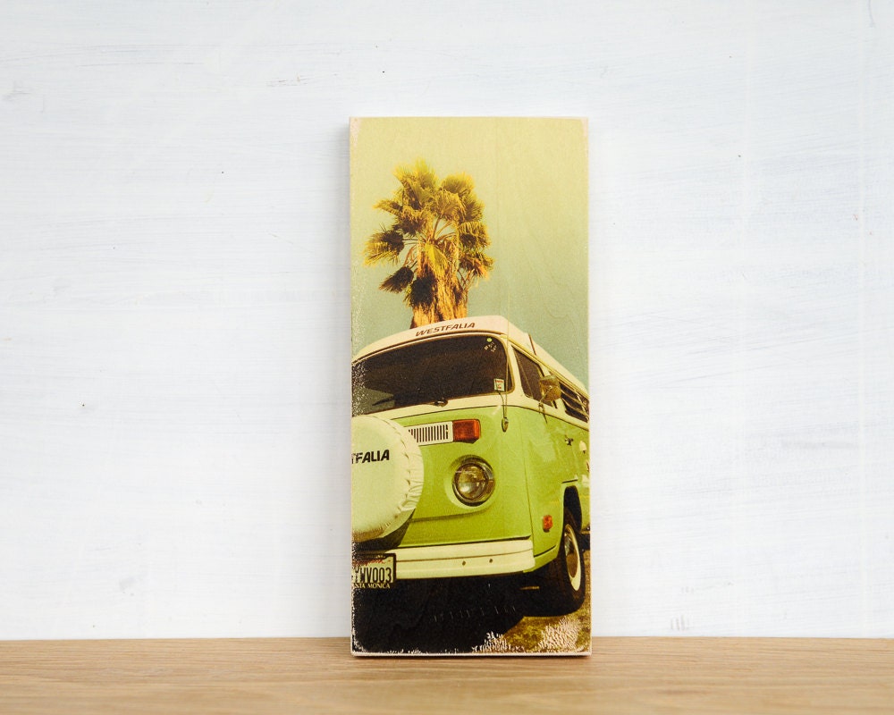 VW Van Photo Transfer Mini - 'Westfalia' by Patrick Lajoie, vintage green van