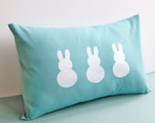 Bunny Pillow Cover : 12x16 Pillow Cover, Aqua Pillow Cover Il_170x135