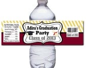 Water Bottle Label- Personalized -Graduation PRINTABLE DIY Water Bottle Label with Nutritional Facts