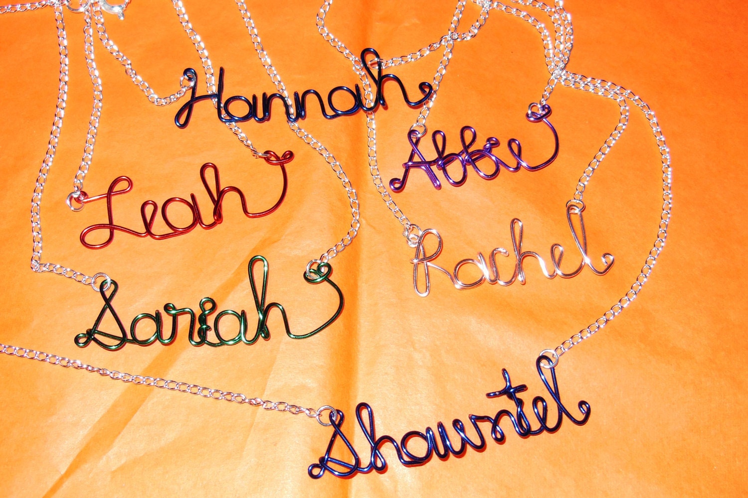 Set of 5 Bridal Party Name Necklaces