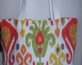 Handmade X-Large Ikat Tote Bag Spring And Summer by iDesign For You