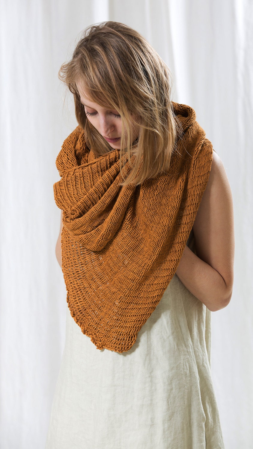 Women Mustard Shawl,Eco Design Soya Scarf