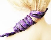 Purple Bow Hair band, Fashion ,Fashion Hair Accessory, Bow Cuff Bracelet, Upper Arm Bracelet, Hair wrapped, Hair and Arm Accessory