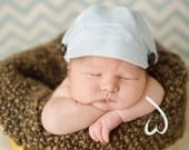 Newborn Newsboy Hat Baby Boy Toddler Infant Cap blue fabric material button spring summer Photography Prop special occasion wedding