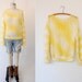 Vintage 80's ombre Spring sweater hand knit / slouchy sunshine yellow variegated knit crochet / S M small medium