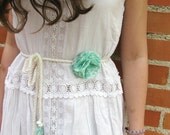 Flower belt - Aqua blue flower