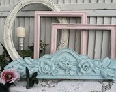 Mint Roses, Rosebuds & Bird Nest Wall Hanging  / Shabby Chid UpCycled Wall Decor / French Country