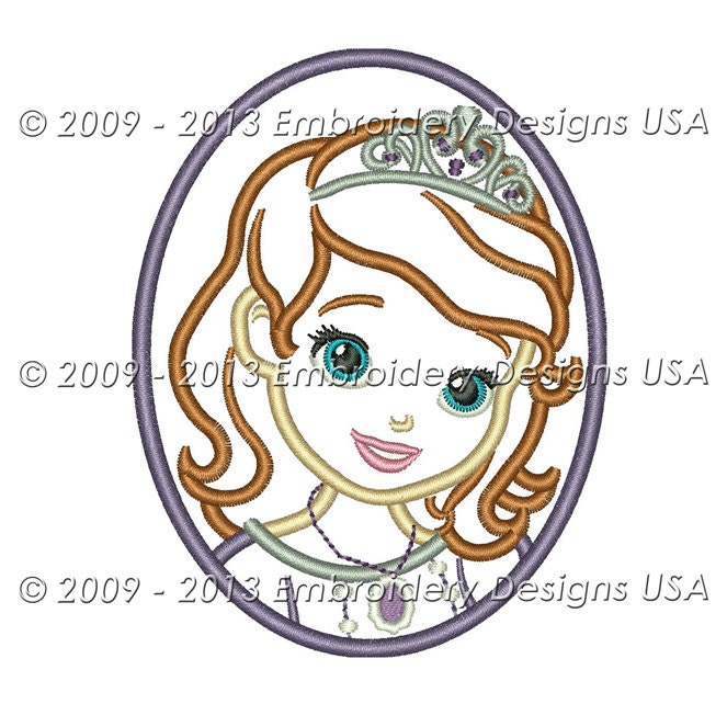 Little Princess Sofia Applique Design for Embroidery Machines - Instant Download