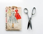 Vintage 1955 Simplicity Dress Pattern No. 1076 - One Piece Dress Pattern, Mad Men Fashions, Short Sleeve Summer Dress