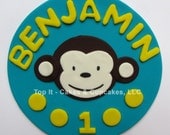 Fondant Cake Topper - Mod Monkey (Boy)