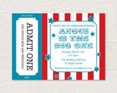 Circus Birthday Party Invitation - Printable Birthday Invite - Personalized Carnival Party Invitation - 5x7 OR 4x6 DIY Printable Il_170x135