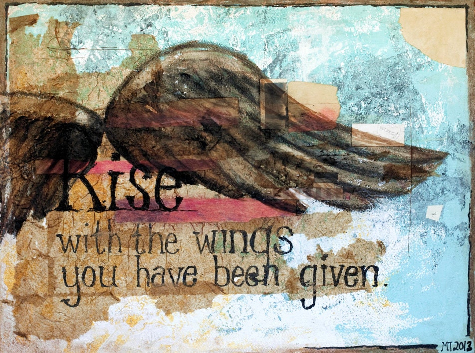 Rise - Mixed Media Collage - 18"x24" print