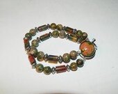 Red & green dragons blood jasper bracelet
