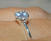 Solitaire promise ring sterling silver size 7