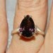 Rhodolite garnet ring pear cut