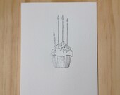 Silver/Gold/Copper Foil Birthday Cupcake Blank Card