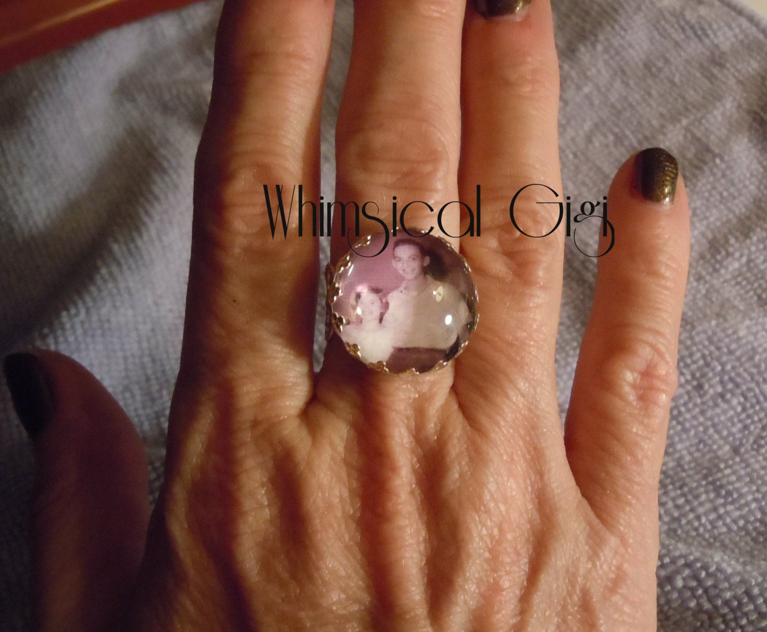 Custom, Personalized Keepsake Family Photo Memory Picture Ring from your image