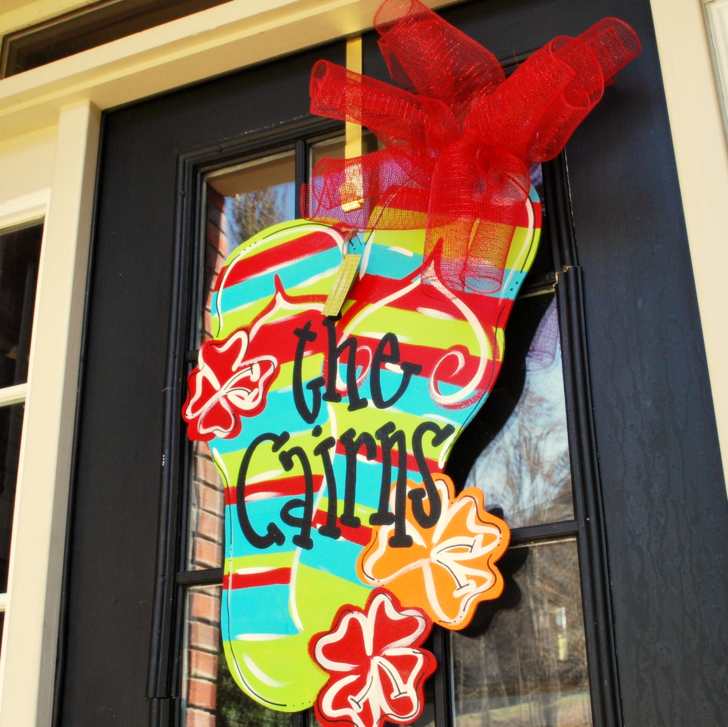 Door Hanger: Flip Flop, Summer Door Decoration, Beach House Decor
