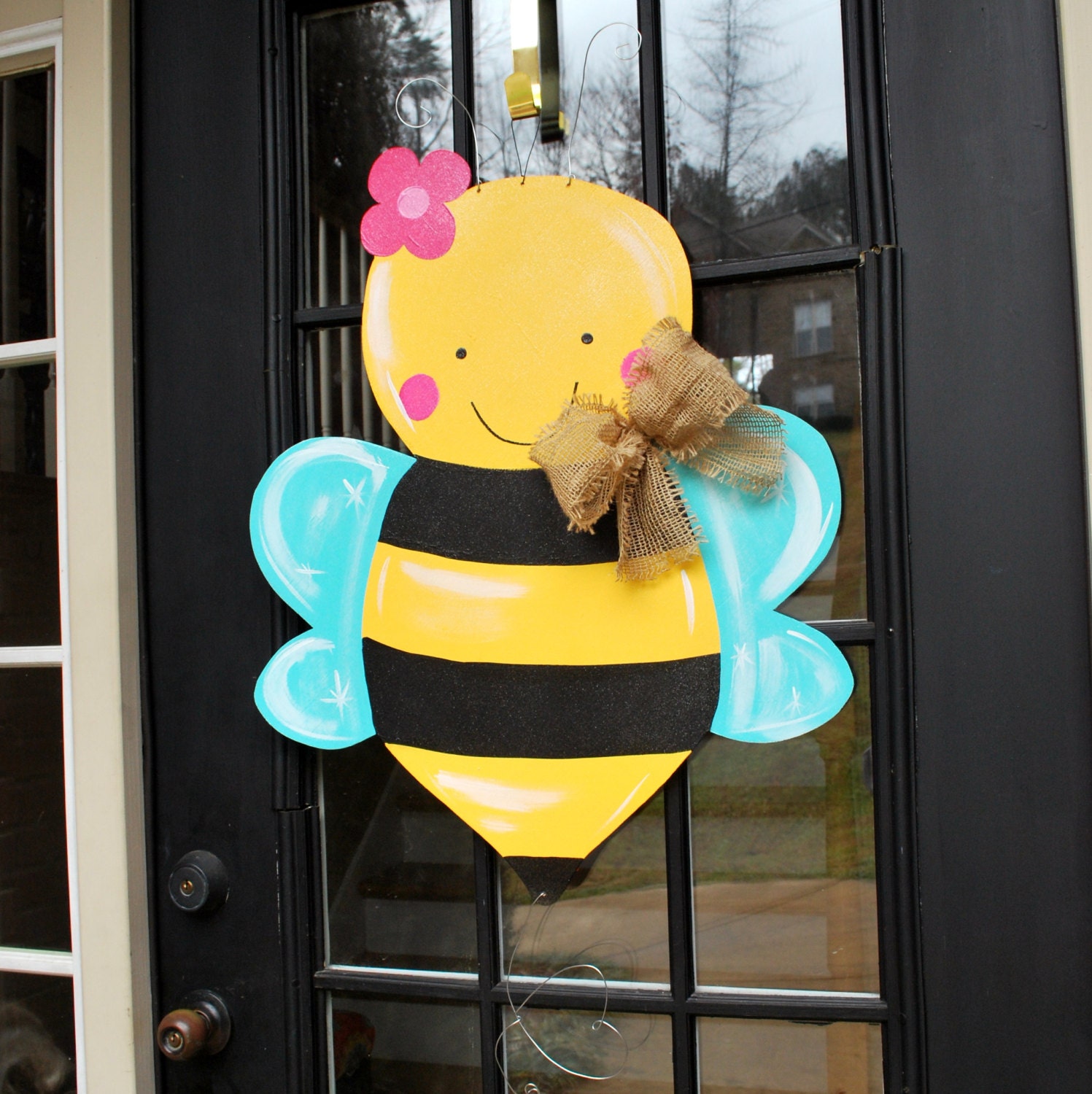 Spring Door Hanger Summer Door Decor Bumble bee by LooLeighsCharm