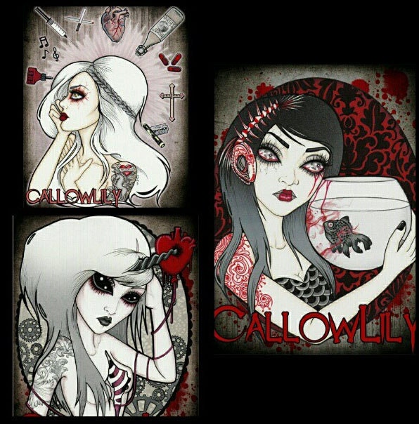 Black and White and Red All Over Print Set