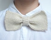 Large Cream Knit Bow
