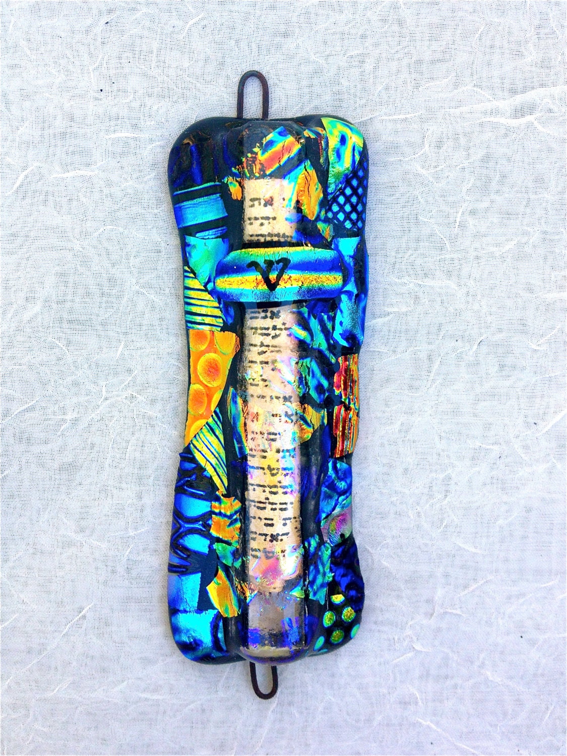 Handmade Dichroic Glass Mezuzah