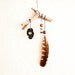 Unique Home Decor - Remembrance from the riverbank - Nursery Mobile with Natural Turkey Feather, Vintage Pendant, Pearls and Driftwood