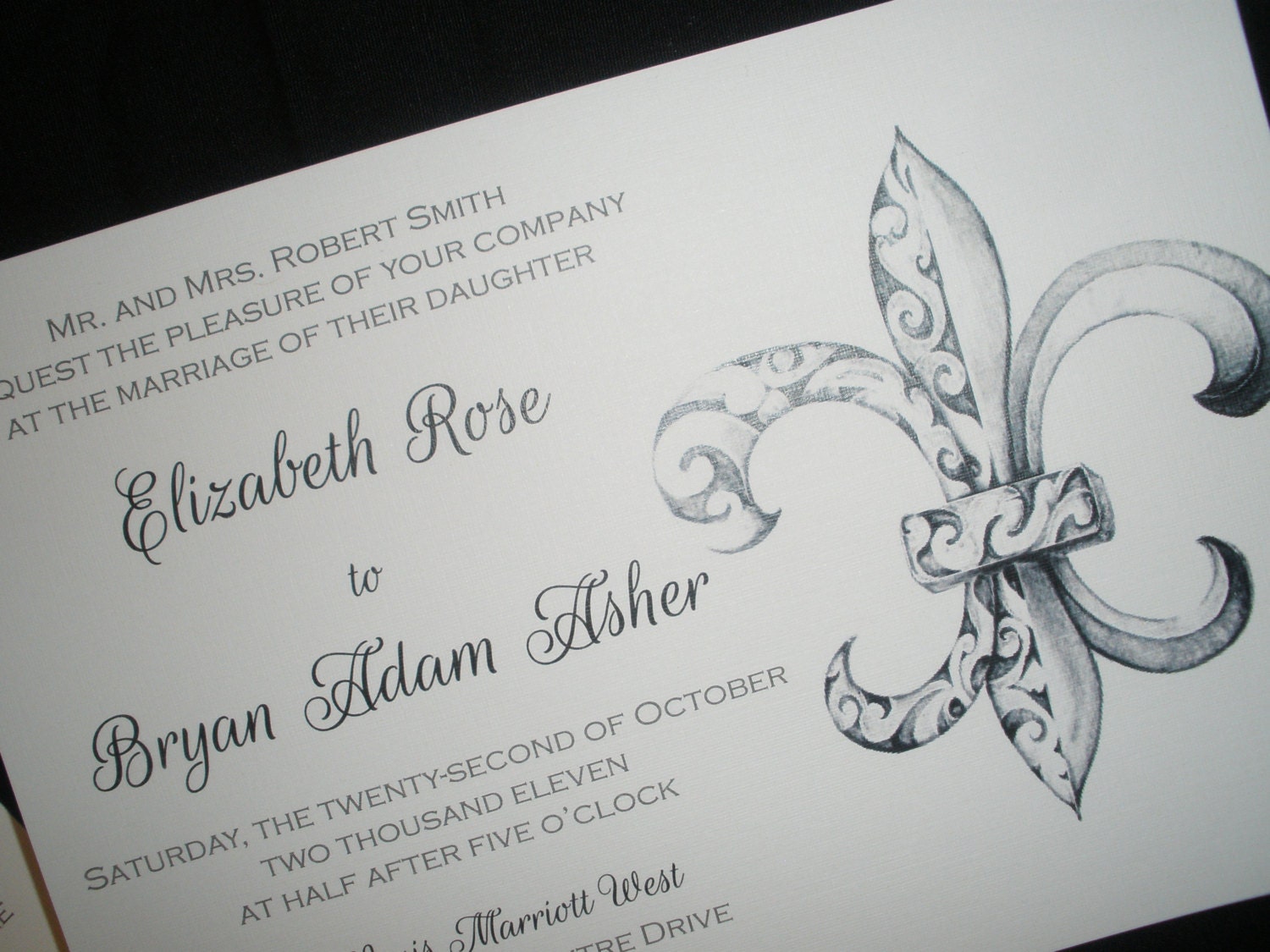Fleur de Lis Wedding Invitation Sample
