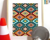 Tribal african pattern poster dedicated to my African Beauty collection inspired in tribal african fabric patterns motifs and african colors