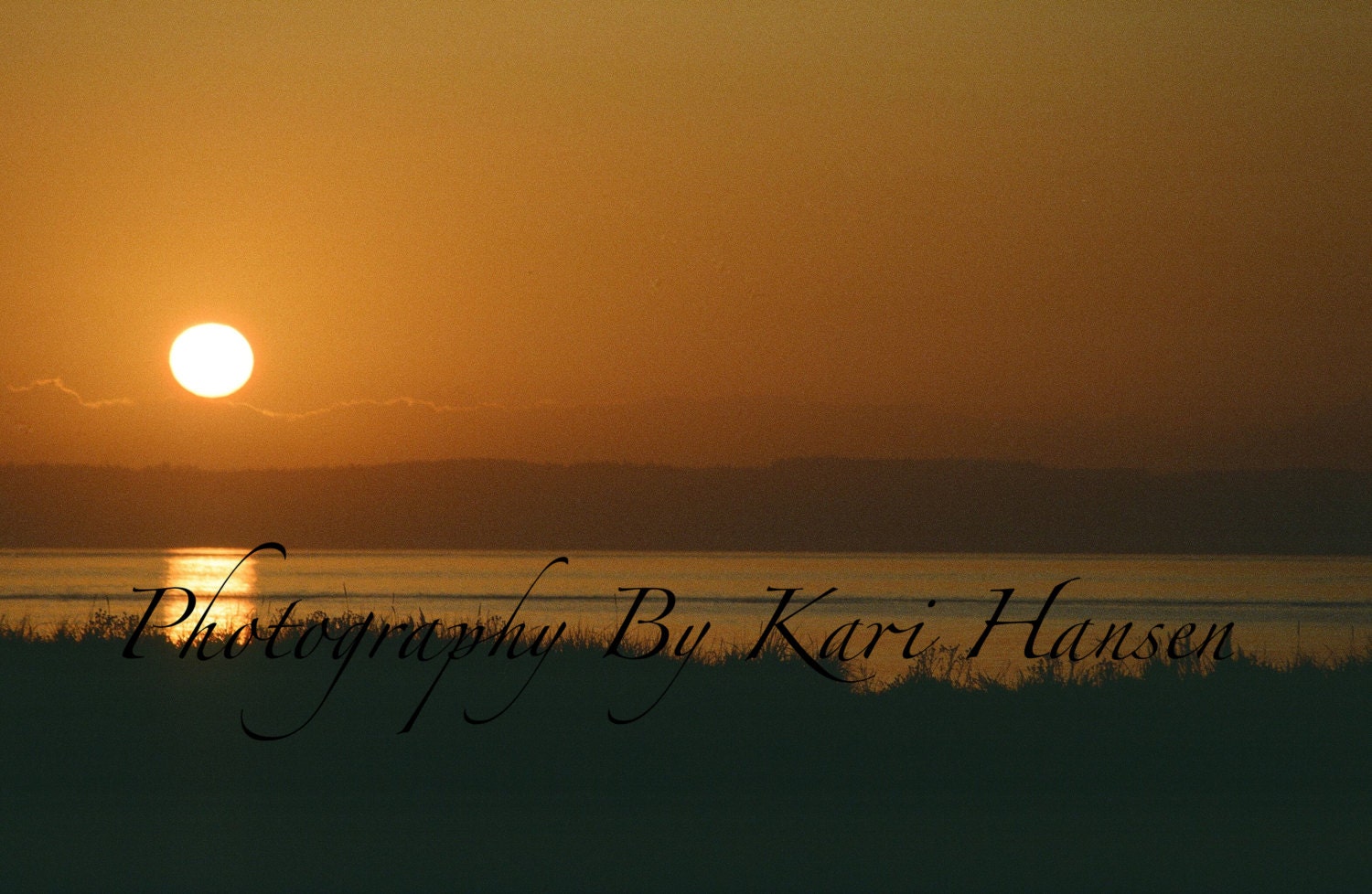 Tranquil Sunrise Orange Sky Water Scene Fine Art Photography