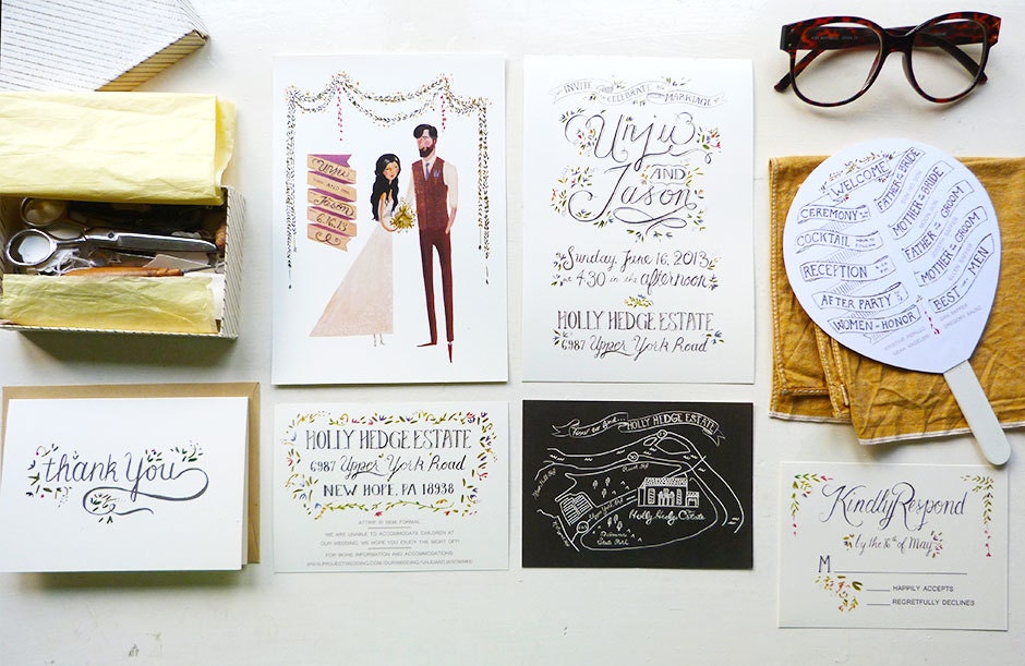 Custom Wedding Invitations, Rustic Garden Wedding