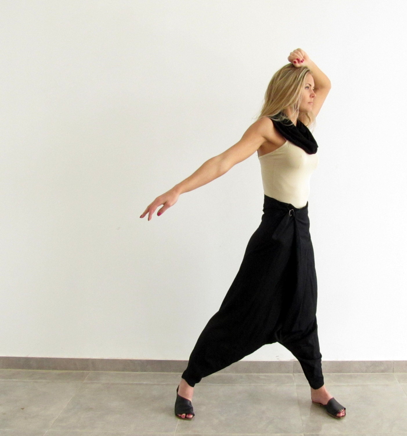 Women Pants, Oversize Black pants ,Japanice style pants